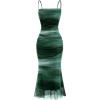 image:imageSOLY HUX Womens Tie Dye Ruched Bodycon Maxi Dress Sexy Mesh Sleeveless Cocktail Party Club Long Cami DressesGreen Multi