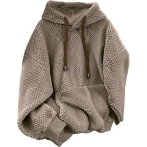 image:imageSOLY HUX Womens Fleece Hoodies Pullover Long Sleeve Drawstring Hooded Sweatshirts Fall ClothesMocha Brown