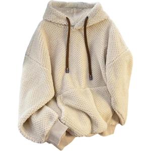 image:imageSOLY HUX Womens Fleece Hoodies Pullover Long Sleeve Drawstring Hooded Sweatshirts Fall ClothesPure Apricot