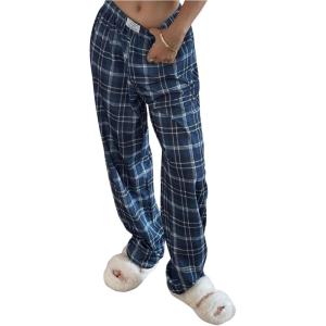 image:imageSOLY HUX Womens Plaid Pajama Pants Elastic Waist Sleep Pants Casual Lounge Pajama BottomsDark Blue Plaid