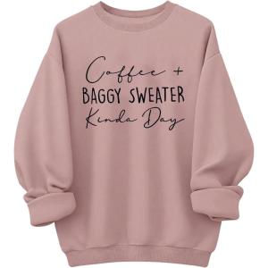 image:imageSOLY HUX Womens Plus Size Oversized Sweatshirt Letter Graphic Long Sleeve Crewneck Baggy Pullover ShirtsDusty Pink Letter