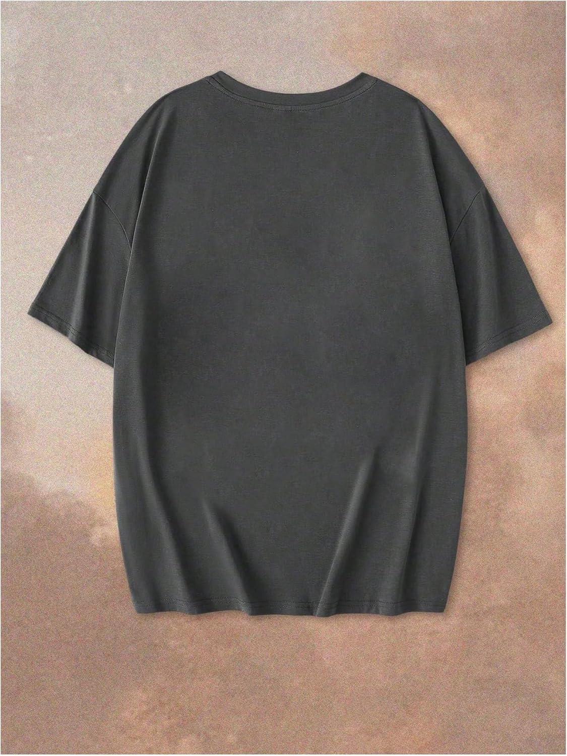 image:imageSOLY HUX Womens Summer Vintage Graphic Tees Short Sleeve Oversized T Shirt Western Rodeo Country Concert TopsDark Grey Letter