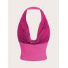 image:imageSOLY HUX Womens Cowl Neck Halter Neck Going Out Tops Open Back Sleeveless Y2k Crop Tank TopHot Pink
