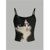 image:imageSOLY HUX Womens Cute Graphic Cami Tops Cat Print Spaghetti Strap Summer Crop Tops CamisoleBlack Cat