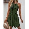 image:imageSOLY HUX Womens Floral Halter Mini Dress Boho Sleeveless Flowy Beach Vacation SundressArmy Green Printed