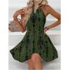 image:imageSOLY HUX Womens Floral Halter Mini Dress Boho Sleeveless Flowy Beach Vacation SundressArmy Green Printed