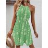 image:imageSOLY HUX Womens Floral Halter Mini Dress Boho Sleeveless Flowy Beach Vacation SundressGreen Printed