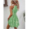 image:imageSOLY HUX Womens Floral Halter Mini Dress Boho Sleeveless Flowy Beach Vacation SundressGreen Printed