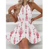 image:imageSOLY HUX Womens Floral Halter Mini Dress Boho Sleeveless Flowy Beach Vacation SundressRed Printed