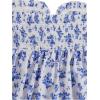 image:imageSOLY HUX Womens Floral Print Tie Front Tube Top Strapless Sleeveless Ruffle Hem Summer Bandeau TopsBlue and White Floral