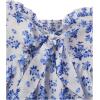 image:imageSOLY HUX Womens Floral Print Tie Front Tube Top Strapless Sleeveless Ruffle Hem Summer Bandeau TopsBlue and White Floral