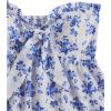 image:imageSOLY HUX Womens Floral Print Tie Front Tube Top Strapless Sleeveless Ruffle Hem Summer Bandeau TopsBlue and White Floral