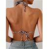 image:imageSOLY HUX Womens Grommet Eyelet Halter Bikini Top Tie Backless Swim Tops Beach WearMulticolor Leopard