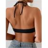 image:imageSOLY HUX Womens Halter Bikini Top Tie Back Bathing Suit Summer Beach Swimsuit TopsSolid Black