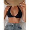 image:imageSOLY HUX Womens Halter Bikini Top Tie Back Bathing Suit Summer Beach Swimsuit TopsSolid Black