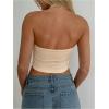image:imageSOLY HUX Womens Halter Top V Neck Sleeveless Split Hem Backless Y2k Crop Tank TopsSolid Khaki