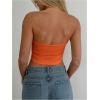 image:imageSOLY HUX Womens Halter Top V Neck Sleeveless Split Hem Backless Y2k Crop Tank TopsSolid Orange