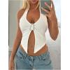 image:imageSOLY HUX Womens Halter Top V Neck Sleeveless Split Hem Backless Y2k Crop Tank TopsSolid White