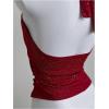 image:imageSOLY HUX Womens Halter Tops Glitter Sparkly V Neck Wrap Ruched Backless Sleeveless Crop Tank Top Party ClubwearPlain Red