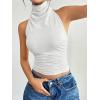 image:imageSOLY HUX Womens High Neck Halter Tank Top Sleeveless Draped Open Front Summer Fitted Going Out Crop VestPlain White