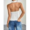 image:imageSOLY HUX Womens High Neck Halter Tank Top Sleeveless Draped Open Front Summer Fitted Going Out Crop VestPlain White