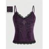 image:imageSOLY HUX Womens Lace Trim Grunge Fairy Sleeveless Tops Y2k Slim Fit Camisole Shirts Music Festival OutfitsPurple Floral