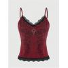 image:imageSOLY HUX Womens Lace Trim Grunge Fairy Sleeveless Tops Y2k Slim Fit Camisole Shirts Music Festival OutfitsRose Red
