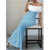 image:imageSOLY HUX Womens Off The Shoulder Color Block Bodycon Fishtail Long Maxi Dress Party Cocktail OutfitsBlue and White