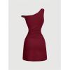 image:imageSOLY HUX Womens Off The Shoulder Ruched Bodycon Mini Dress Y2k Party Sleeveless SundressesPlain Burgundy