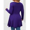 image:imageSOLY HUX Womens Plus Size Peplum Tops Lace Up Square Neck Long Sleeve Ruffle Hem Tee Flowy Casual T ShirtPure Purple