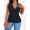 image:imageSOLY HUX Womens Plus Size Tops Sleeveless Wrap V Neck Halter Tie Backless Tank TopPlain Deep Blue