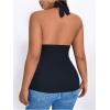 image:imageSOLY HUX Womens Plus Size Tops Sleeveless Wrap V Neck Halter Tie Backless Tank TopPlain Deep Blue