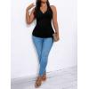 image:imageSOLY HUX Womens Plus Size Tops Sleeveless Wrap V Neck Halter Tie Backless Tank TopSolid Black