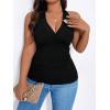 image:imageSOLY HUX Womens Plus Size Tops Sleeveless Wrap V Neck Halter Tie Backless Tank TopSolid Black