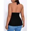 image:imageSOLY HUX Womens Plus Size Tops Sleeveless Wrap V Neck Halter Tie Backless Tank TopSolid Black