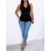 image:imageSOLY HUX Womens Plus Size Tops Sleeveless Wrap V Neck Halter Tie Backless Tank TopSolid Black
