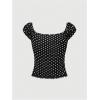 image:imageSOLY HUX Womens Polka Dots Shirts Y2k Fairy Grunge Lace Patchwork Babydoll Crop Tee Tops Aesthetic ClothesBlack and White Polka Dots