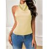 image:imageSOLY HUX Womens Satin Halter Backless Crop Top Sexy Sleeveless Tank Shirts Festival Party ClubwearPlain Yellow
