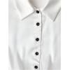 image:imageSOLY HUX Womens Satin Shirts Silk Button Down Collared Short Sleeve Ruched Dressy Casual Work Blouse TopsPure White
