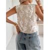image:imageSOLY HUX Womens Sequin Lace Up Tank Top Sparkly Deep V Neck Sleeveless Shirts Party Crop VestPlain Apricot