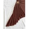 image:imageSOLY HUX Womens Strapless Tube Mini Dress Ruched Sleeveless Asymmetrical Hem Vacation Summer DressesPlain Coffee Brown