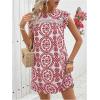 image:imageSOLY HUX Womens Summer Boho Tunic Dress Ruffle Cap Sleeve Crewneck Vacation Beach Short DressesRed and White Print