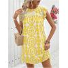 image:imageSOLY HUX Womens Summer Boho Tunic Dress Ruffle Cap Sleeve Crewneck Vacation Beach Short DressesYellow Print