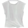 image:imageSOLY HUX Womens Twist Open Back Tank Tops with Built in Bra Sleeveless Crewneck Backless Summer Crop TopPlain White