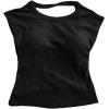 image:imageSOLY HUX Womens Twist Open Back Tank Tops with Built in Bra Sleeveless Crewneck Backless Summer Crop TopPure Black