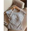 image:imageSOLY HUX Womens Twist Open Back Tank Tops with Built in Bra Sleeveless Crewneck Backless Summer Crop TopPure Grey