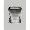 image:imageSOLY HUX Womens Y2k Striped Graphic Tube Top Strapless Fitted Bandeau Crop Tops Street WearBlack and White