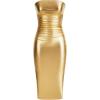 image:imageSOLY HUX Sexy Faux Leather Dress for Women Bodycon Strapless Party Club Midi Long Tube DressesPure Gold