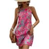 image:imageSOLY HUX Womens Boho Print Halter Dress Tie Back Sleeveless Short Flowy Beach Vacation DressesHotpink Paisley