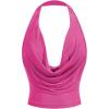 image:imageSOLY HUX Womens Cowl Neck Halter Neck Going Out Tops Open Back Sleeveless Y2k Crop Tank TopHot Pink